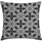 Abakuhaus Kussenhoes – Abstracte Bloem – 45x45 cm – Dubbelzijdig – Grijs/Wit