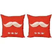 Abakuhaus – Kussenhoes Sint Snorbaard 40x40 cm – Dubbelzijdig Bedrukt – Scharlakenrood Creme