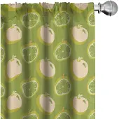 Abakuhaus Fruit Gordijnen – 2x75x245 cm – Microvezel – Halfdonker – Geel Appel