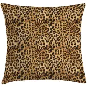Abakuhaus Bruine Kussenhoes – Luipaardprint – Dubbelzijdig – 40x40 cm