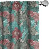 Abakuhaus – Bloemen gordijnen – 2x75x175 cm – microvezel – veelkleurig