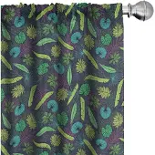 Abakuhaus Voorhangen – Jungle bladeren – 2x75x225 – Seafoam