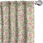 Abakuhaus lieveheersbeestjes gordijnen – 2x75x175 cm – microvezel – lichtgroen/roze
