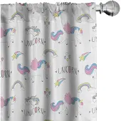 Abakuhaus Kindergordijn Eenhoorn – Veelkleurig, 2x75x175 cm