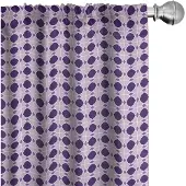 Abakuhaus Voorhangen – Geometrische Gingham – 2x75x245 cm – Donkerpaars