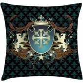 Abakuhaus Kussenhoes – Middeleeuwse wapen – 45x45 cm – Dubbelzijdig bedrukt