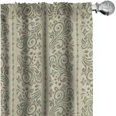 Abakuhaus – Flora-damast Rokoko gordijnen – 2x75x245 cm – microvezel