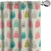 Abakuhaus Katten Gordijnen – 2x75x245 cm – Mikrofaser – Blush Seafoam