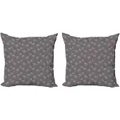 Abakuhaus Kussenhoes Set 2x40x40 – Chrysanthemum Taupe – Digitaaldruk