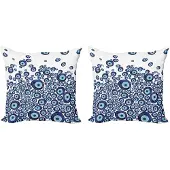 Abakuhaus boze oog kussenhoes – 2x45x45 cm – donkerblauw