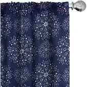 Abakuhaus – Moderne gordijnen – 2-delige set 75x175 cm – Donker indigo & wit