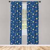 Abakuhaus Platz – Gordijnen 2x75x175 cm – Cartoon raket – Veelkleurig