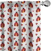 Abakuhaus – Lieveheersbeestjes gordijnen – 2×75×175 cm – microvezel – vermiljoen