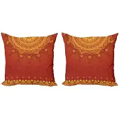 Abakuhaus Lotus kussenhoes – 2x60x60 cm – dubbelzijdig digitaldruk – oranje
