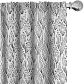 Abakuhaus Bladeren Gordijnen – Symmetrische golven – 2x75x225 cm – Antraciet/Wit