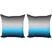 Abakuhaus Ombre Kussenbezug-Set – 2x45x45 cm – Grijs/Blauw – Dubbelzijdig