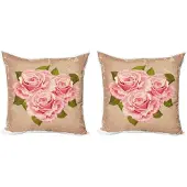 Abakuhaus roze kussenhoes – 2x40x40 cm, dubbelzijdig digitaal bedrukt, rits