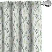 Abakuhaus Bladgordijnen – Theebladmotief – 2 stuks – 75x245 cm – legergroen