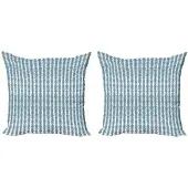 Abakuhaus Kussenhoes Set – Grijs-blauw 50x50 cm – Dubbelzijdig bedrukt, Rits