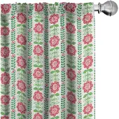 Abakuhaus Gordijnen – Geometrisch 2-delige set 75x175 cm appelgroen en vermiljoen