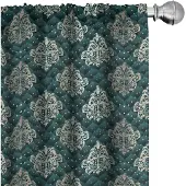 Abakuhaus Damastgordijn – 2x75x175 cm – microvezel – donker teal