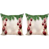 Abakuhaus Dekokissen – Kussenhoes 45x45 cm – Groen/Rood – Dubbelzijdig bedrukt