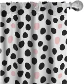Abakuhaus Gordijnen met puntpatroon – 2x75x175 cm – Microvezel – koksgrijs-blush
