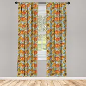 Abakuhaus Gordijnen – 2x75x175 cm – Halverduisterend – Oranje Geel Lichtblauw