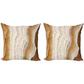 Abakuhaus marmer kussenhoes set 2x45x45 cm – dubbelzijdig bedrukt – crème