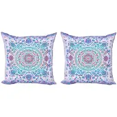 Abakuhaus Mandala kussenhoes – 2x40 cm – Dubbelzijdig bedrukt – Microvezel
