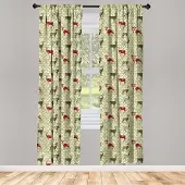 Abakuhaus Hert-Gordijnen – Damastpatroon – 2x75x175 cm – Olijfgroen