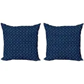 Abakuhaus Kussenhoes 2x40x40 cm – Dubbelzijdig digitaaldruk – Marineblauw