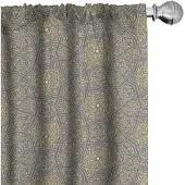 Abakuhaus 60413 – Gordijnen 2-delige set – Microvezel, halfdonker – Paars & Grijs