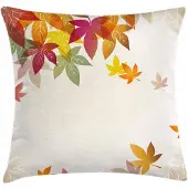Abakuhaus Kussensloop - Kussenhoes – esdoornbladeren pastelkunst – 40×40 cm – tweezijdig bedrukt