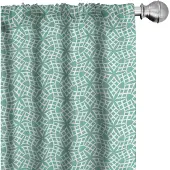 Abakuhaus Aqua-Damast – 2x75x245 cm – Seafoam en wit – halfverduisterend