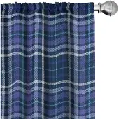 Abakuhaus – 2x75x225 cm gordijnen – Schotse ruit – donker lavendel indigo