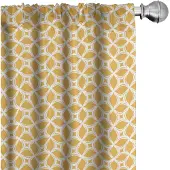 Abakuhaus – etnische gordijnset 2x75x245 – microvezel – oranje-wit