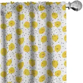 Abakuhaus Gordijnset – Marigold & Zwart – 2x75x175 cm – Mikrofaser, Halfdonker