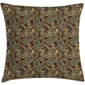 Abakuhaus Paisley Kussenhoes – 40x40 cm – Beiden zijden bedrukt – zandbruin-chocolade