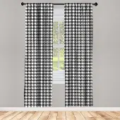 Abakuhaus Geruite gordijnen – 2-delige set 75x225 cm – Wit/Koksgrijs