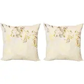 Abakuhaus beige kussenhoezen set 2x50x50 cm – dubbelzijdig bedrukt