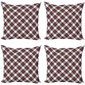 Abakuhaus Kussenhoes Set – Schottenkaro – 4x40x40 cm – Mikrofaser, Dubbelzijdig