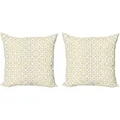 Abakuhaus Kussenhoes Set – 2x40x40 cm – Dubbelzijdig bedrukt – Amber/Wit