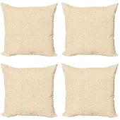 Abakuhaus – Kussenhoes Set 4x45x45 cm – Dubbelzijdig digitaaldruk – Beige