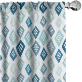 Abakuhaus Abstrakt Gordijnen – Diamantvormige Driehoeken – 2x75x245 cm – SeaBlue