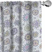 Abakuhaus Wintergordijnen – Pastelbloemen Blizzard – 2x75x225 cm