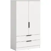 Furnilux Witte wasgoedkast op wielen - Moderne opbergoplossing 80x140x37 cm