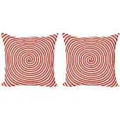 Abakuhaus Spiers Kussenhoes Set – 2x45x45 cm – Dubbelzijdig bedrukt – Rood-Wit