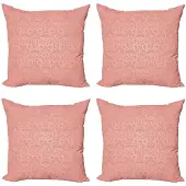 Abakuhaus Perzik Kussenhoes Set – 4x 50x50 cm – Dubbelzijdig Gedrukt – Mikrofaser Koralle