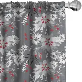 Abakuhaus Blooming Voorhangen – 2x75x175 cm – microvezel – halfdonker – lichtgrijs vermiljoengrijs